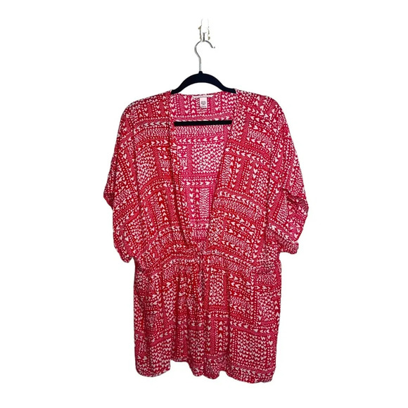 Victoria’s Secret Red & White Heart Print Tie Front Kimono Robe One Size Women’s - Picture 12 of 12